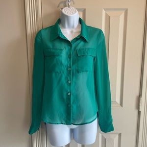 Sheer green shirt by Pink Rose size small